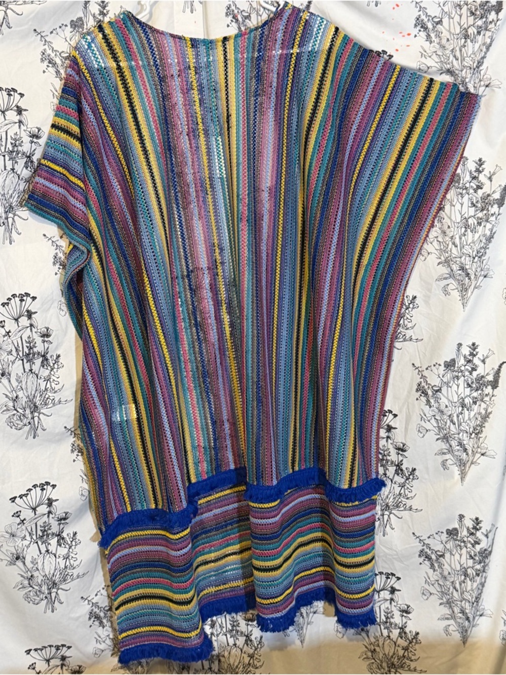 DAVI & DANI Rainbow Striped Knit Top with Blue Trim - Picture 4 of 6